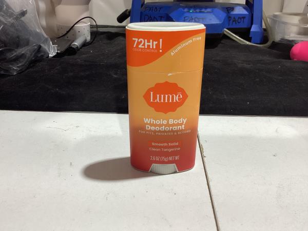 Lot # 428 Lume Whole Body Deodorant - Smooth Solid Stick - 72 Hour Odor Control - Aluminum Free, Baking Soda Free and Skin Safe - 2.6 Ounce (Clean Tangerine)