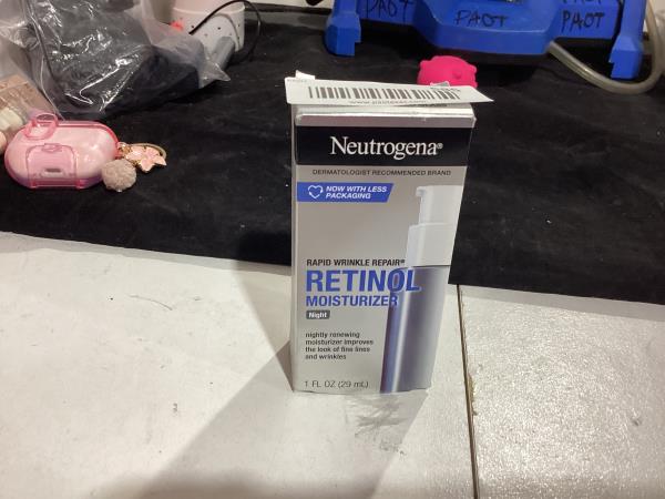 Lot # 585 Neutrogena Rapid Wrinkle Repair Retinol Night Face Moisturizer, Daily Anti-Aging Face Cream with Retinol & Hyaluronic Acid to Fight Fine Lines & Wrinkles, 1 fl. oz