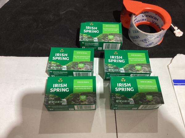 Lot # 260 Irish Spring Deodorant Soap Original Clean 4.5 Ounce