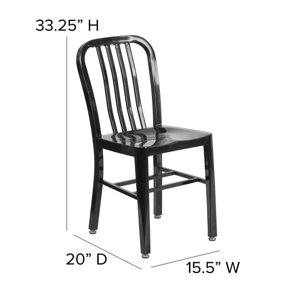 Lot # 1658 Commercial Grade Black Metal Chair $75
