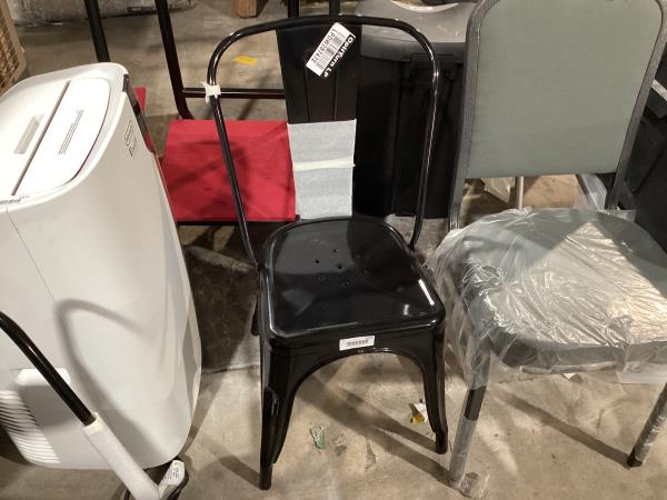 Lot # 1974 Flash Furniture Perry Commercial Grade Black Metal Indoor-Outdoor Stackable Chair