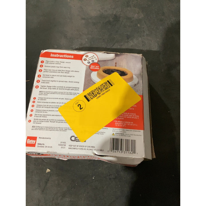 Lot # 992 Oatey Toilet Wax Ring $5.98