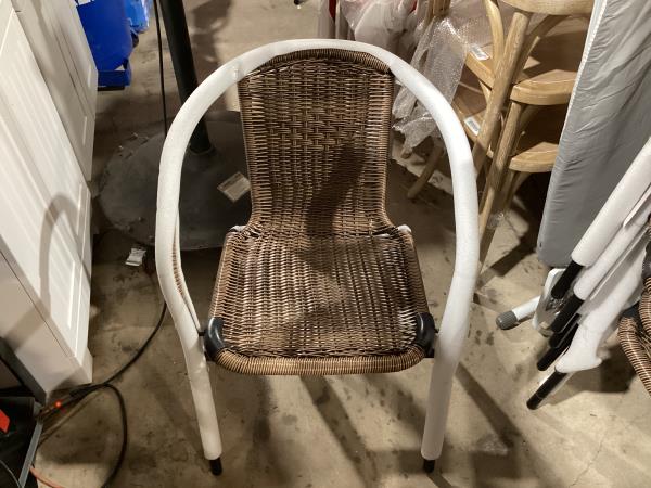 Lot # 1968 Flash Furniture Rattan Stack Chair, Brown $51