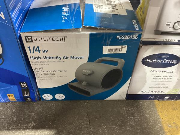 Lot # 1267 Utilitech 1/4 HP Stackable Air Mover Blower $129