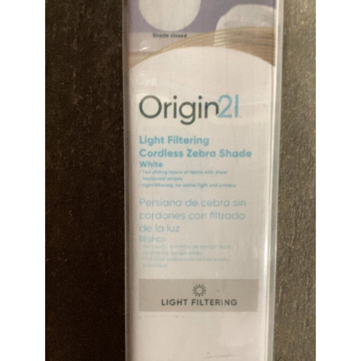 Lot # 698 Origin21 White Cordless Zebra Shade 29x64 $55