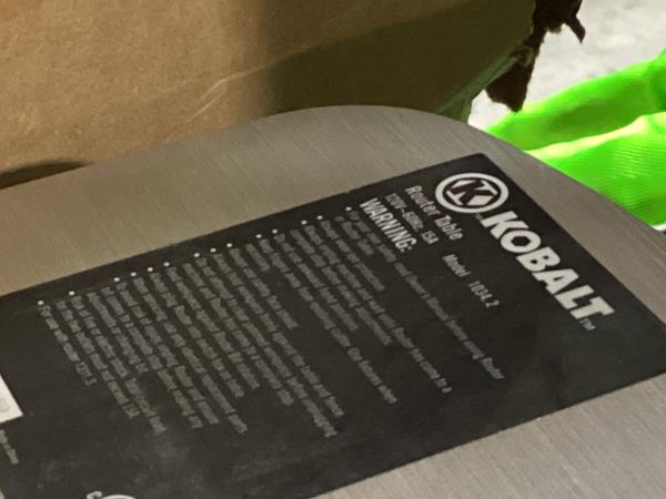Lot # 2054 Kobalt Fixed Corded Router with Table $199