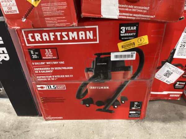 Lot # 444 Craftsman cmxevcvvcm811 vacuum $85