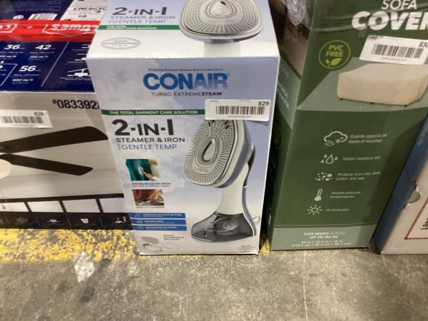 Lot # 829 Conair 2 in 1 steamer and iron $87