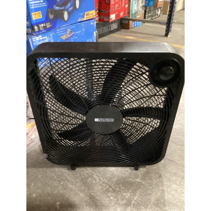 Lot # 1036 Utilitech 20 Inch Box Fan, Model FB50-16HB, Black, ETL Listed, Thermally Protected