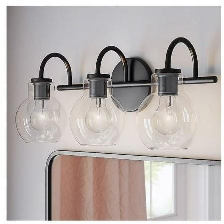 Lot # 1506 Quoizel Melbourne 20-Inches 3 -Light Matte Black Transitional Vanity Light