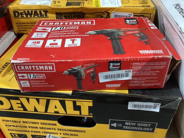 Lot # 625 CRAFTSMAN Variable Speed Corded Hammer Drill $69