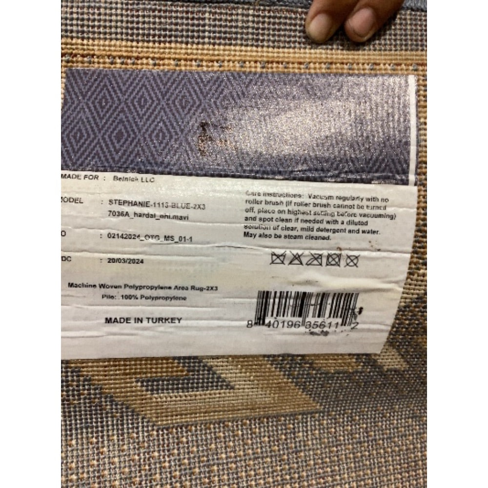 Lot # 745 Belnick LLC Geometric Area Rug BlueTan $20
