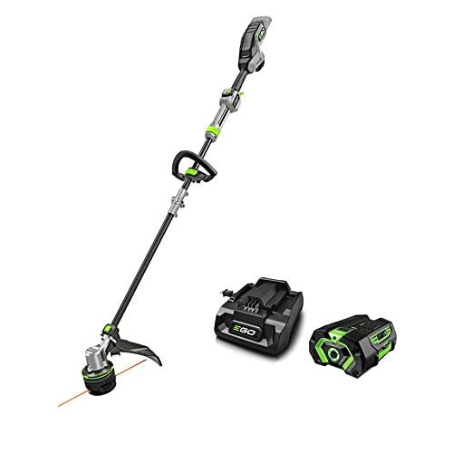 EGO POWER + POWERLOAD with LINE IQ 56-volt 16-in Telescopic Shaft Battery String Trimmer 4 Ah (Battery and Charger Included)(used)