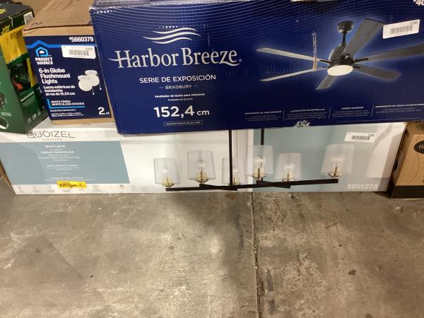 Lot # 1261 Quoizel Whitlock 6 -Light Matte Black Chandelier $320