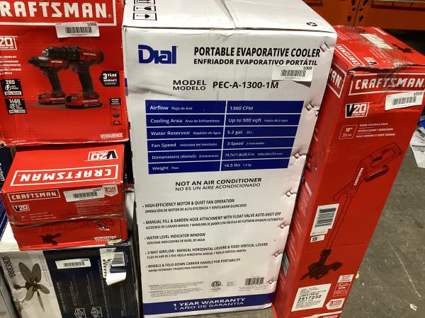 Lot # 1009 Dial 1300 3-Speed Portable Evaporative Cooler $228