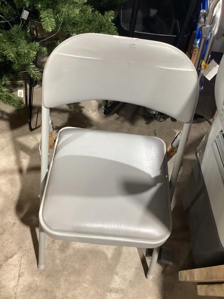 Lot # 2179 Gray Standard Indoor Folding Chair with Padded Seat