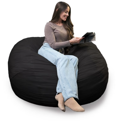 Lot # 2137 Comfortable Large Black Bean Bag $60