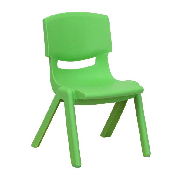 Lot # 2208 Flash Furniture Green Plastic School Chair $52 4PACK