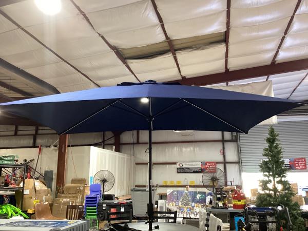 Lot # 2171 Sun-Ray Steel Blue Market Patio Umbrella $55