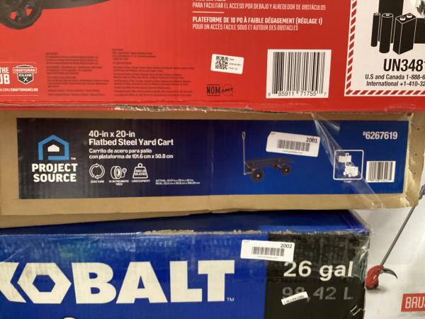 Lot # 2001 PROJECT SOURCE Flatbed Steel Yard Cart $150
