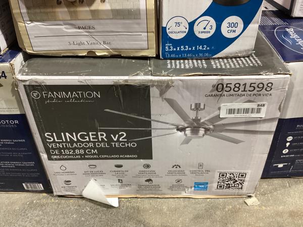 Lot # 848 Fanimation Studio Collection Slinger v2 72-in $320