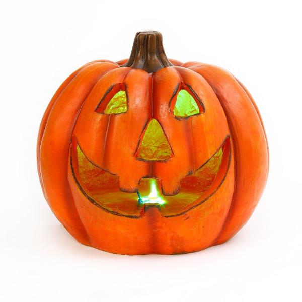 Lot # 1575 Gerson Smoke Effect Light-up Pumpkin Halloween Table Decor, Orange