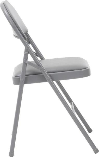 Lot # 2180 Gray Standard Indoor Folding Chair with Padded Seat