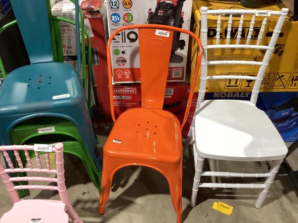 Lot # 2077 Flash Furniture Orange Metal Stackable Chair $185