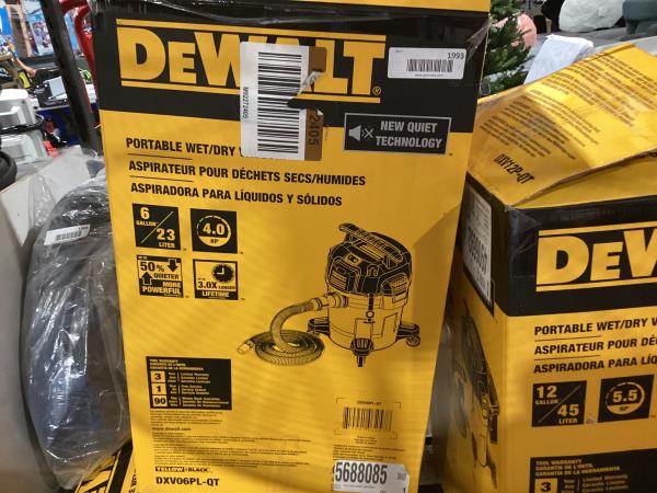 Lot # 1993 DEWALT 6-Gal STEALTHSONIC Quiet Shop Vacuum $180