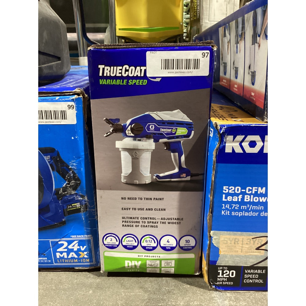 Lot # 97 Graco TrueCoat 360 Paint Sprayer $260.00