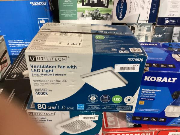 Lot # 1504 UTILITECH Lighted Bathroom Fan $79