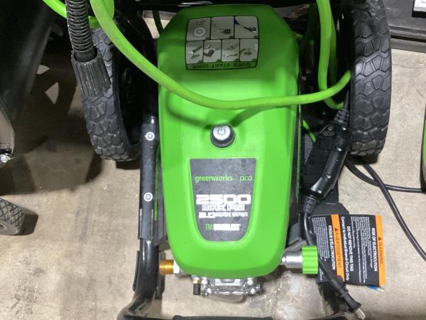 Lot # 2063 Greenworks 3000 PSI 2.0 Max GPM TruBrushless Electric Pressure Washer $329