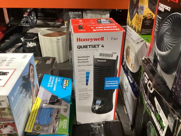 Lot # 1169 Honeywell HTF210B QuietSet Personal Table Fan, Black â€“ Oscillating Personal Fan with Quiet Operation and 4 Levels of Power and Sound