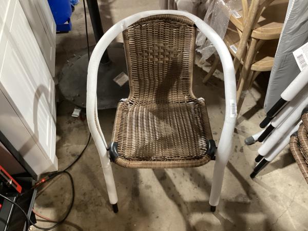 Lot # 1962 Flash Furniture Rattan Stack Chair, Brown $51