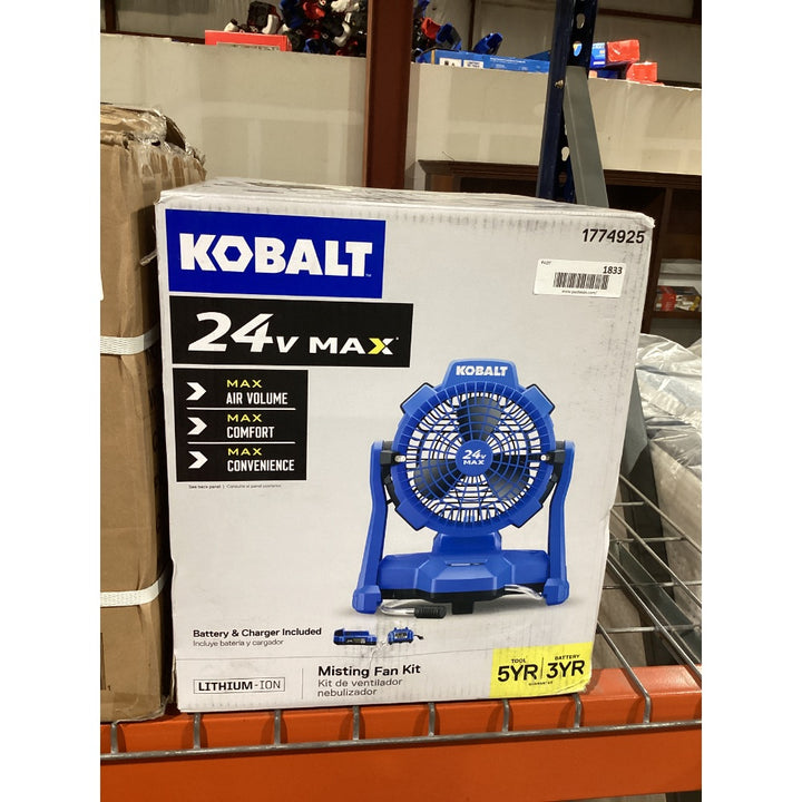 Lot # 1833 Kobalt 7-in 24 -Volt Misting Floor Fan $149