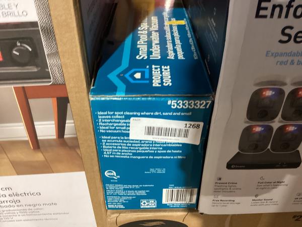 Lot # 1268 Project Source 6.5-in Handheld Pool Vacuum $100
