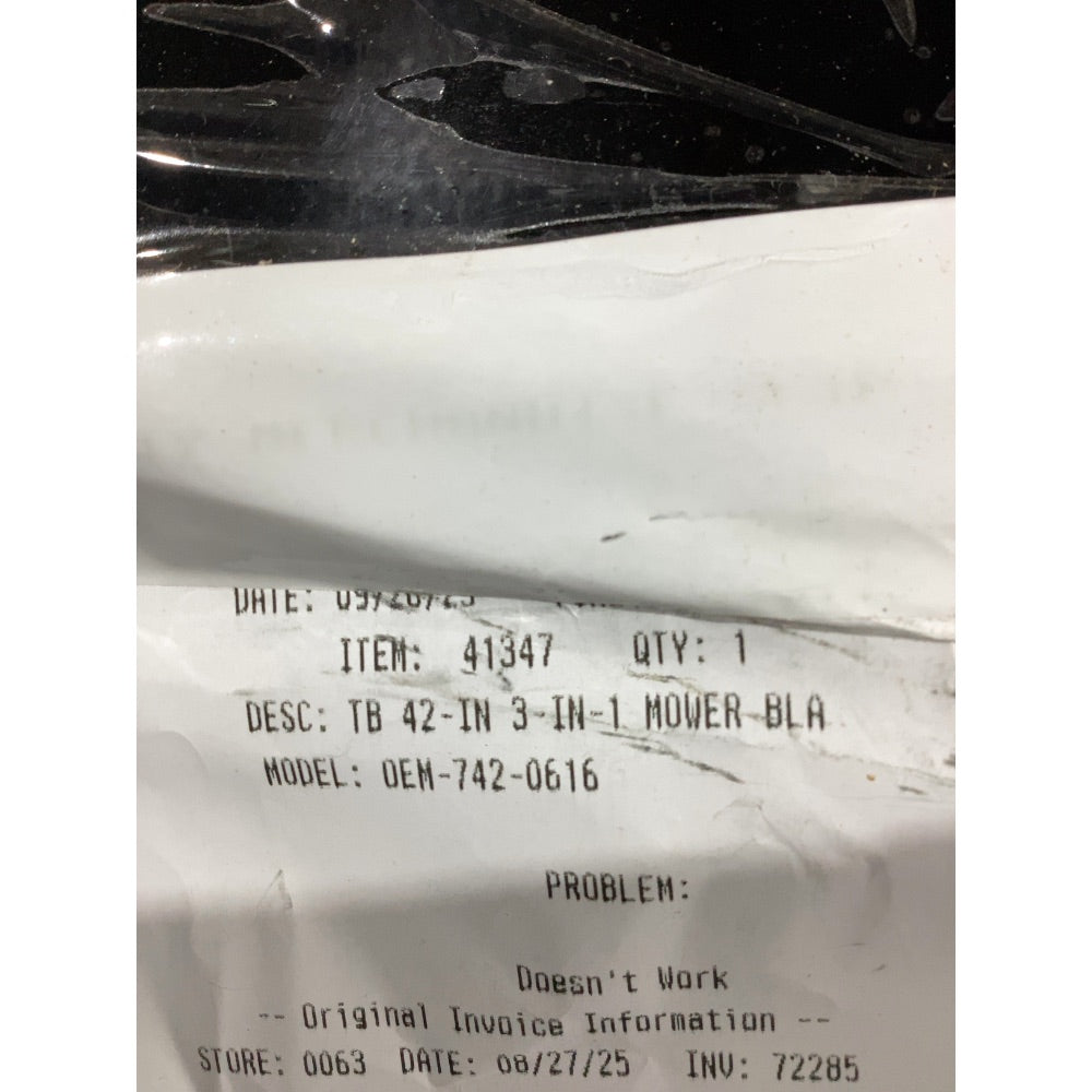 Lot # 1479 OEM Mower Blade $24.00