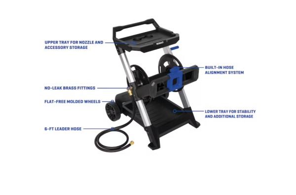 Lot # 1949 Kobalt Aluminum 200-ft Cart Hose Reel $119