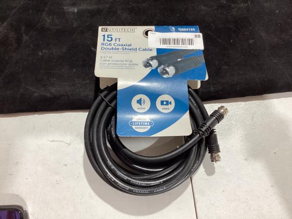Lot # 88 Utilitech 15-ft Rg6 Black Coaxial Cable
