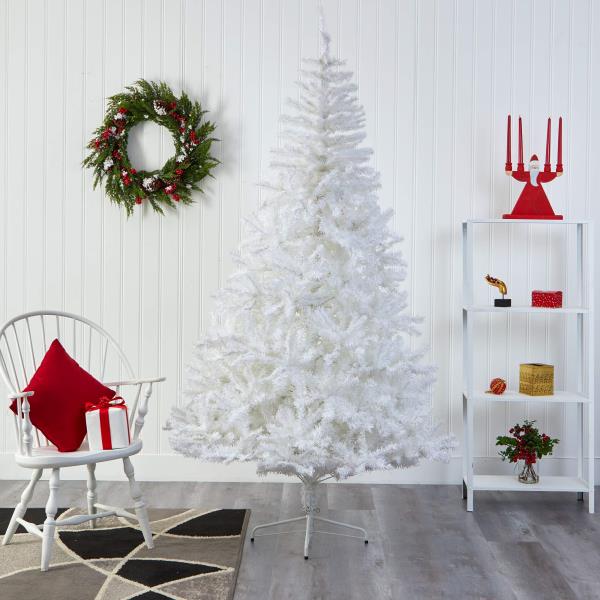 Lot # 1619 Nearly Natural 7ft. White Artificial Christmas Tree with 1000 Bendable Branches