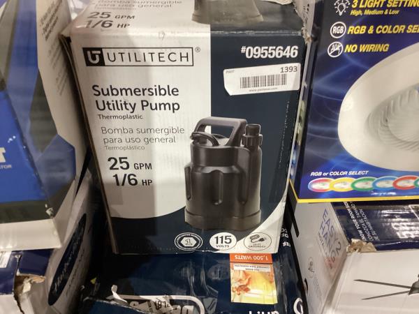 Lot # 1393 Utilitech 0.167HP Submersible Pump $43