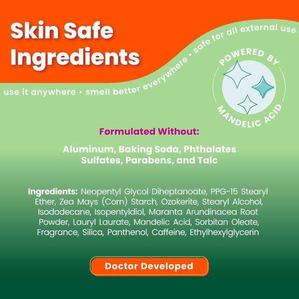 Lot # 777 Lume Whole Body Deodorant - Smooth Solid Stick - 72 Hour Odor Control - Aluminum Free, Baking Soda Free and Skin Safe - 2.6 Ounce (Clean Tangerine)