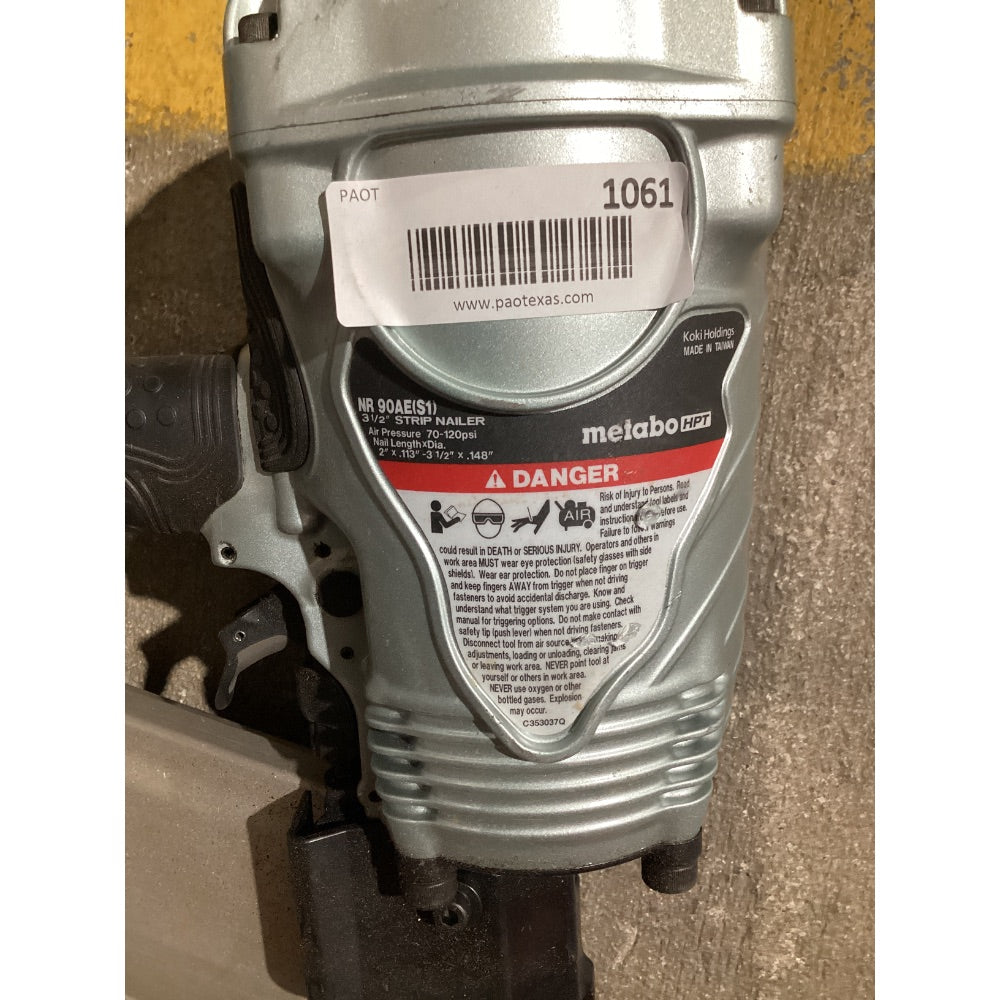 Lot # 1061 Metabo HPT NR 90AES1 Framing Nailer $150