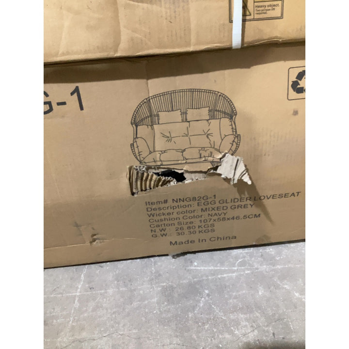 Lot # 2145 Egg Glider Loveseat $42.13