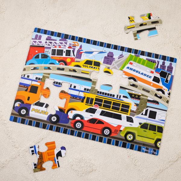 Lot # 468 Melissa & Doug Traffic Jam Jumbo Jigsaw Floor Puzzle (24 pcs, 2 x 3 feet Long) - FSC Certified
