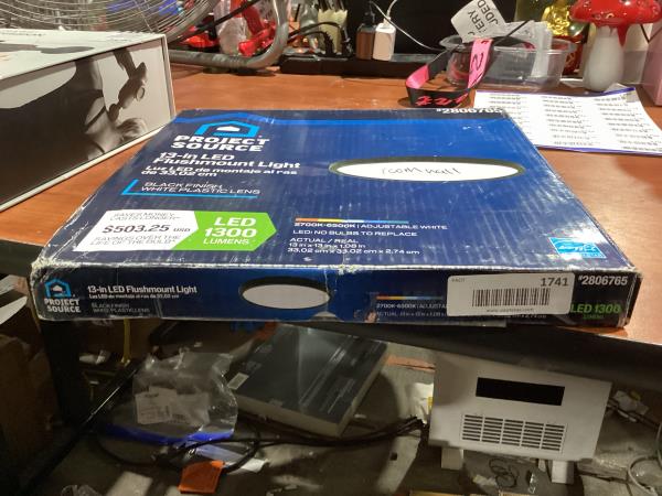 Lot # 1741 Project Source 13"LED Light Flush Mount Black $50