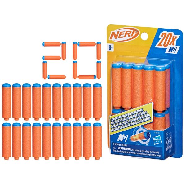Lot # 961 Nerf N Series N1 Darts, Includes 20 Refill Darts, Compatible Only with Nerf N Series Blasters, Outdoor Games, Ages 8+