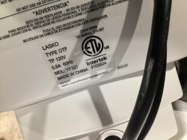Lot # 2027 Lasko Misto Outdoor Misting Tower Fan $125