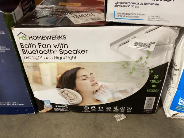 Lot # 1405 Home NetWerks 110 CFM Square LED BT Bath Fan $307