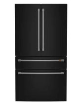 GE Cafe 28.7-cu ft 4-Door Smart French Door Refrigerator with Ice Maker and Water dispenser (Matte Black) ENERGY STAR